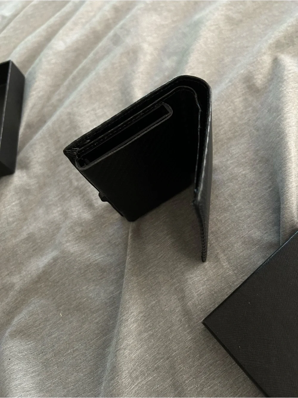 Black Money Clip Wallet - Slim Leather Card Holder